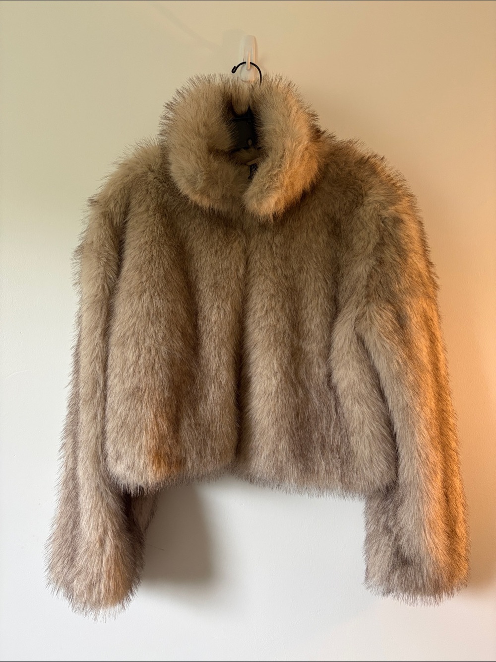 Divided Faux Fur Teddy Jacket in Light Brown from H&M Spain